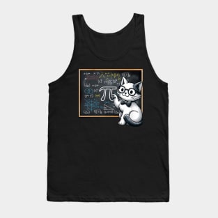 Happy Pi Day, Mathematics, Math Teacher, Cat Pi Tank Top